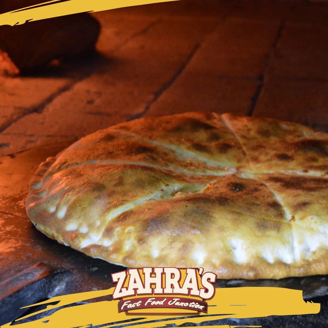 Zahra's folded pizza fresh from the oven